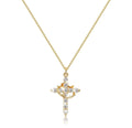 Diamond Cross Necklace for women, Gold Cubic Zirconia Pendant Necklaces